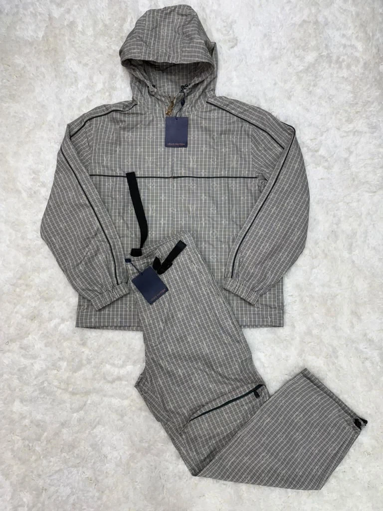 Louis Vuitton Monogram Plaid Hoodie and Pants Set