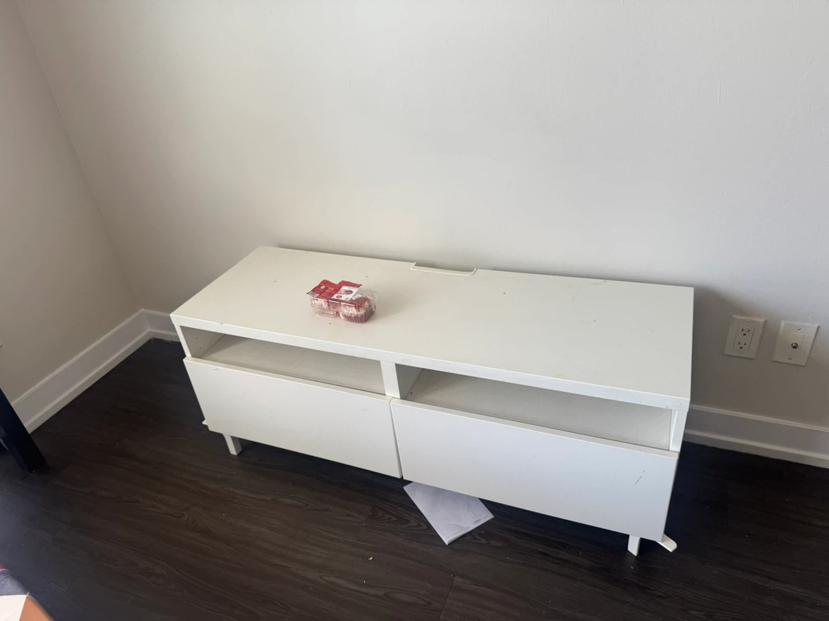 White IKEA TV Stand Media Console - photo 2