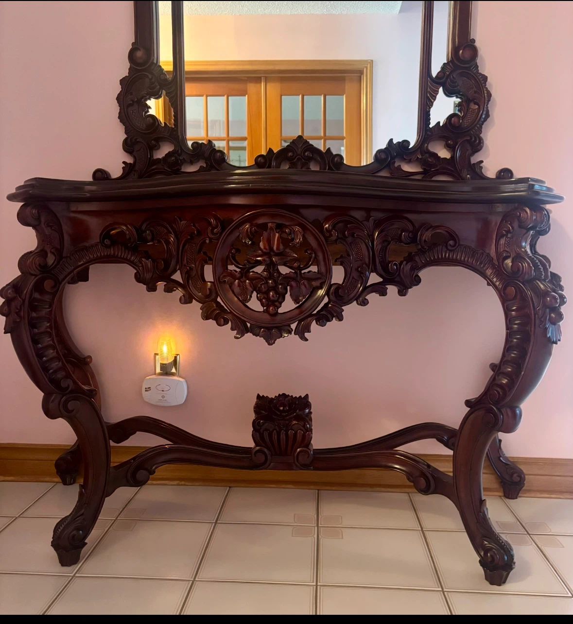 Antique Mahogany Console with Mirror - photo 2