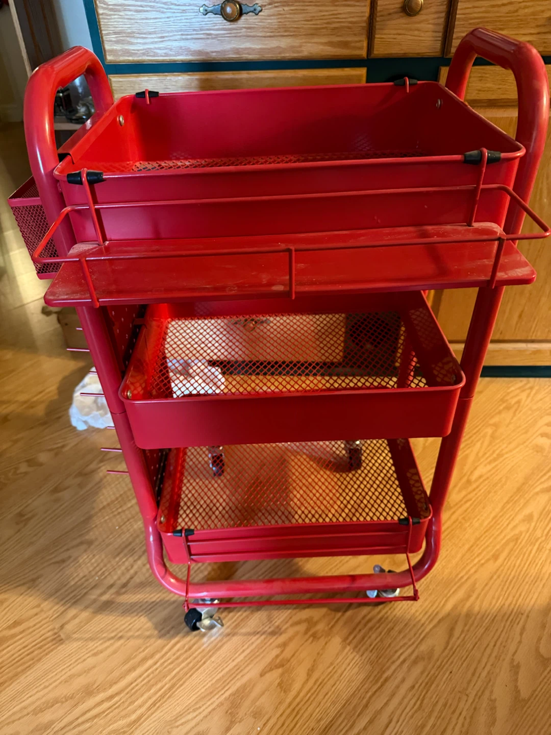 Red Metal Rolling Storage Cart - photo 2