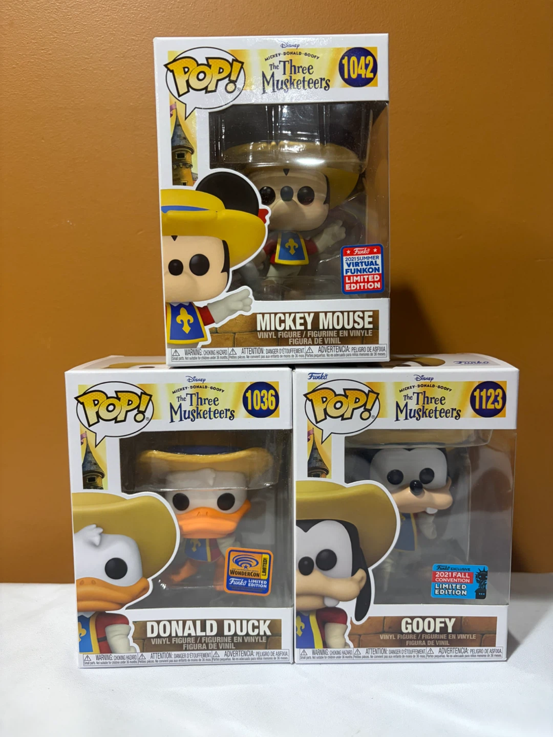 Disney The Three Musketeers Funko Pop! Convention Exclusive Set