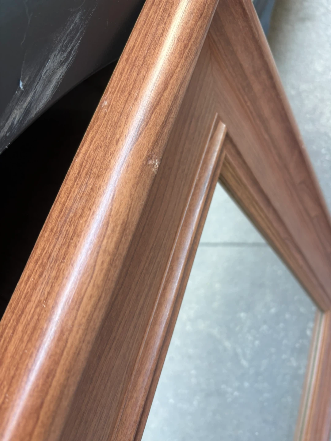Wall mirror with wood-tone frame - photo 2
