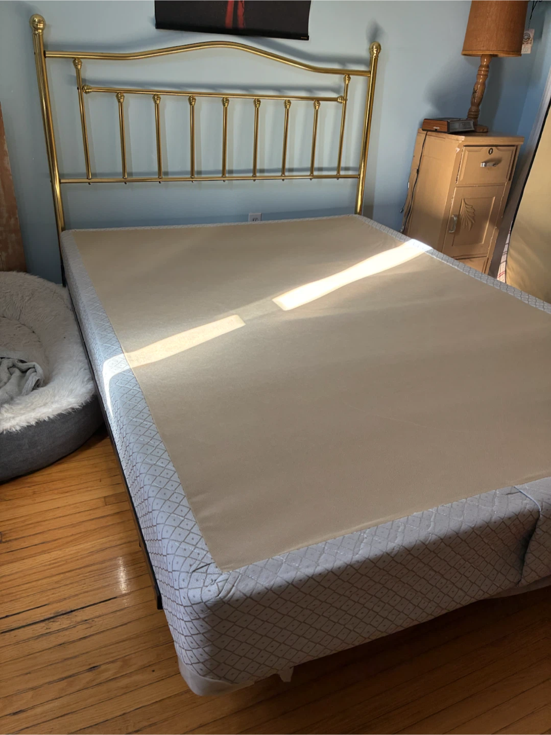 Queen Brass Headboard + Metal Bed Frame + Box Spring - photo 4