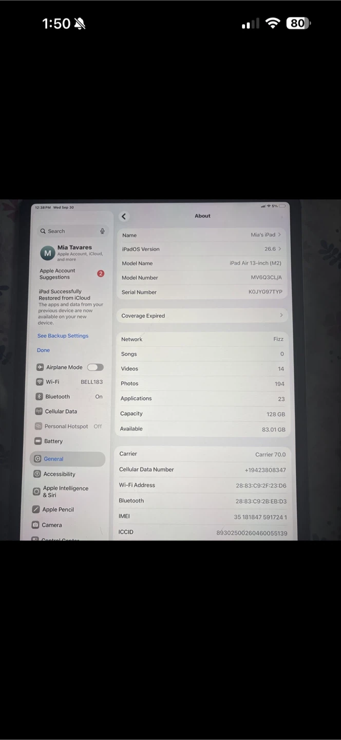 Apple iPad Air 13-inch (M2) 128GB wifi + 5G open box - photo 4
