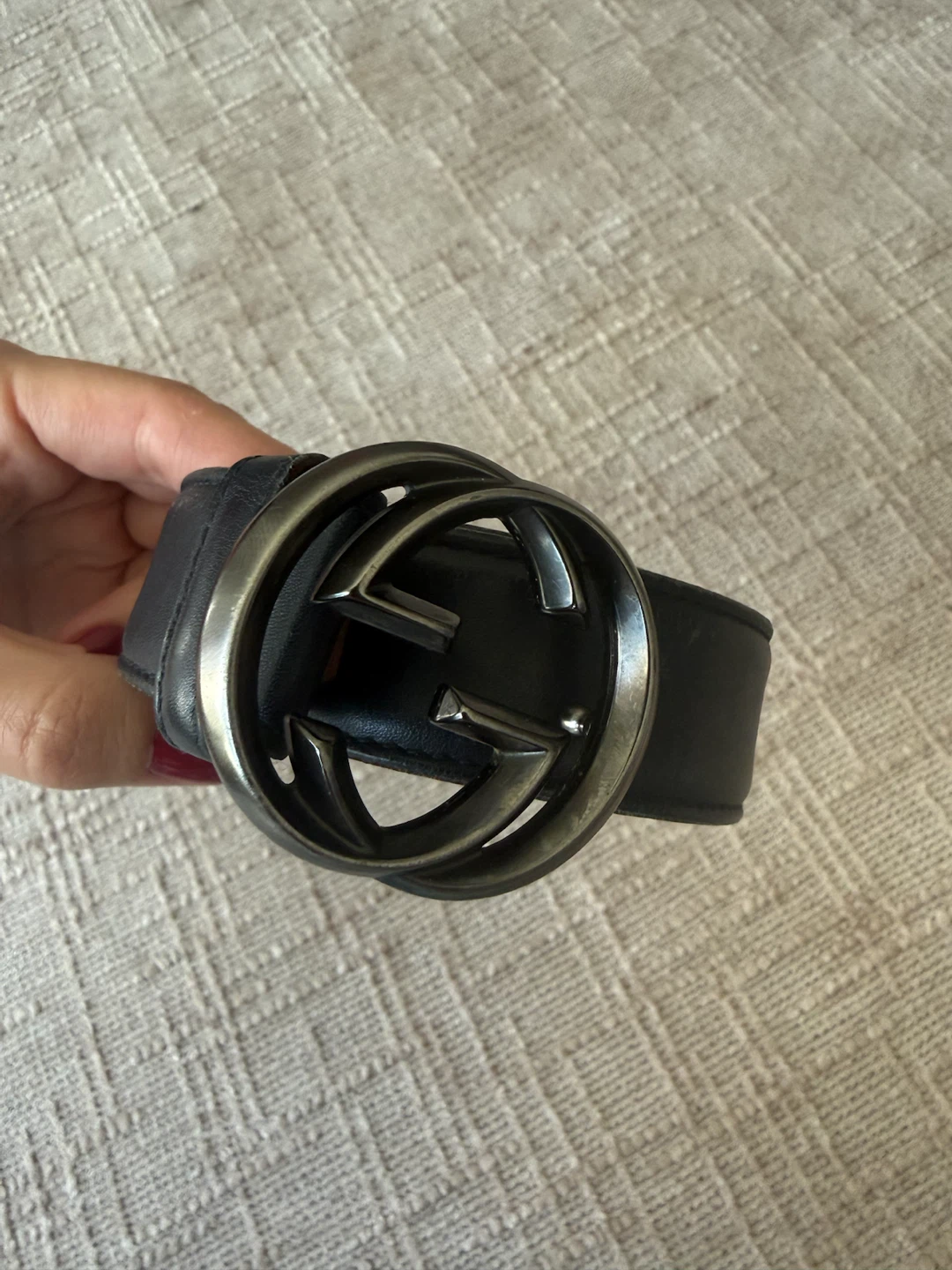 Authentic Gucci Interlocking G Leather Belt made in Italy