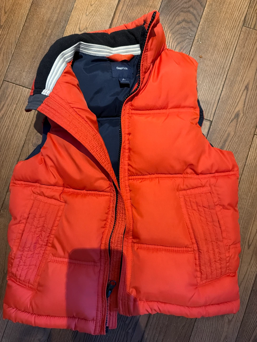 GapKids Orange Puffer Vest, Size Small (6-7)