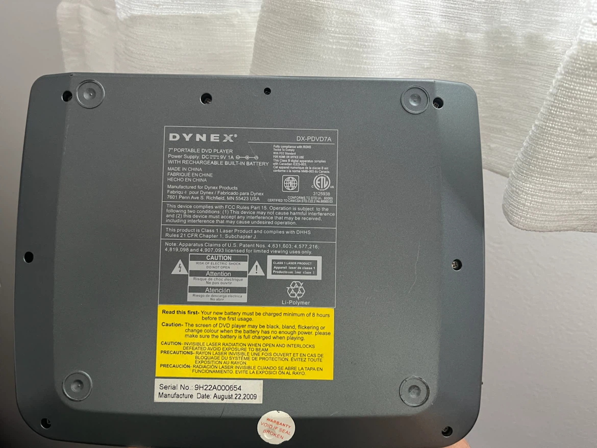 Dynex 7-inch Portable CD Player (DVD does not work) - photo 4