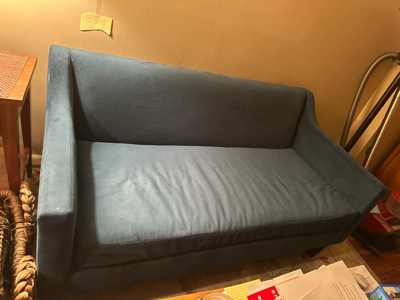 Blue Velvet Settee