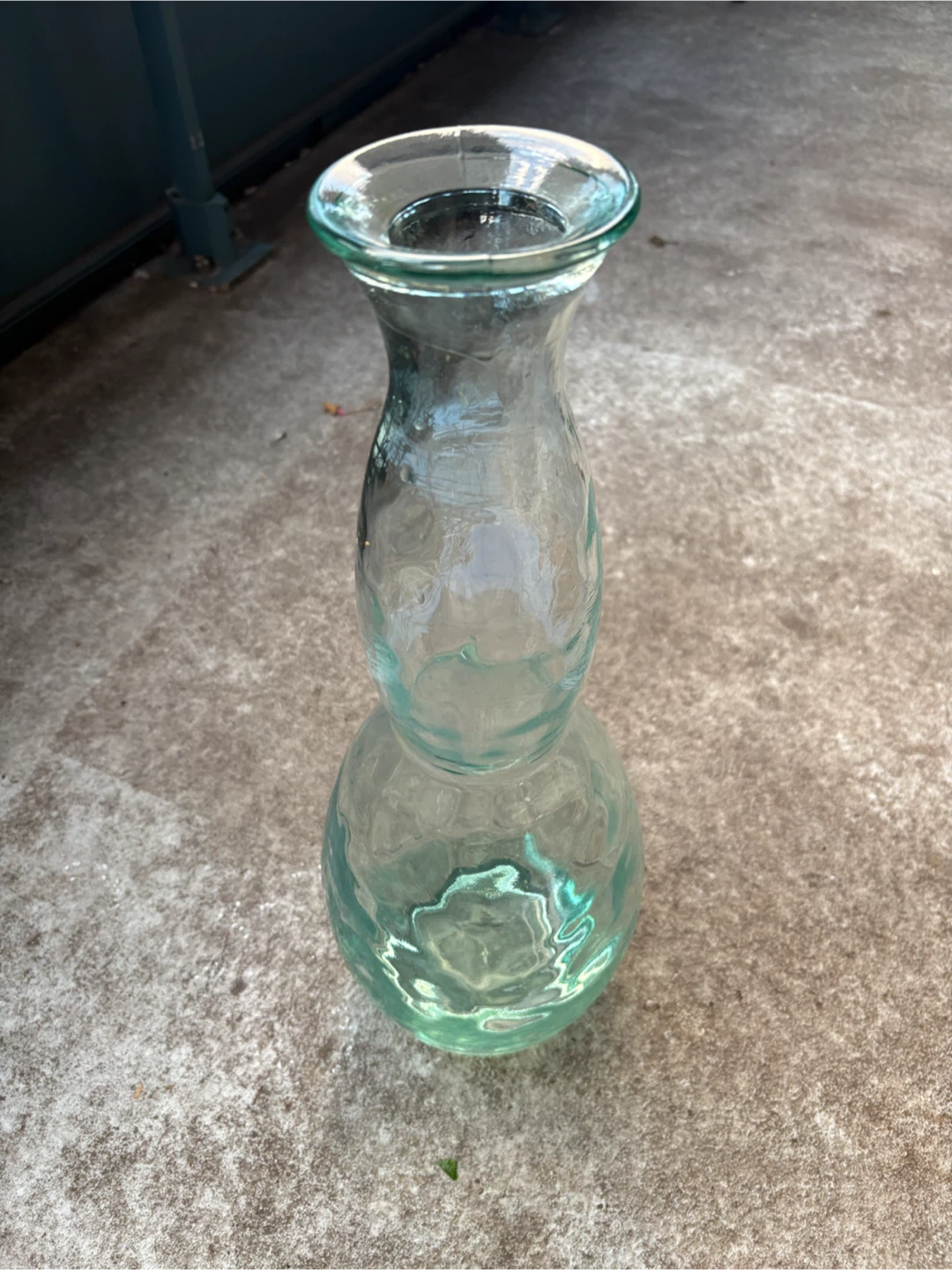 Double-bulb green glass vase - photo 2