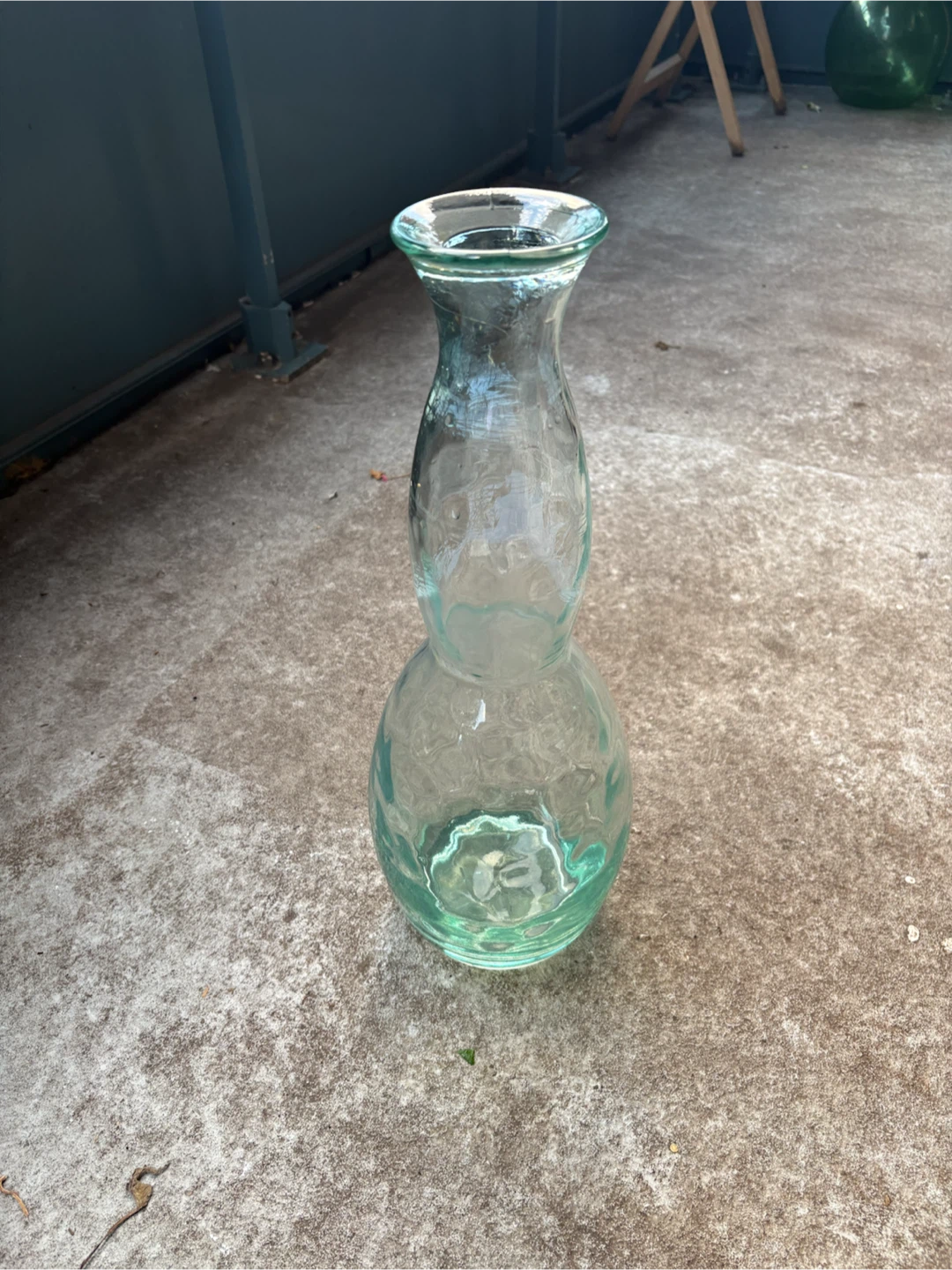 Double-bulb green glass vase - photo 3