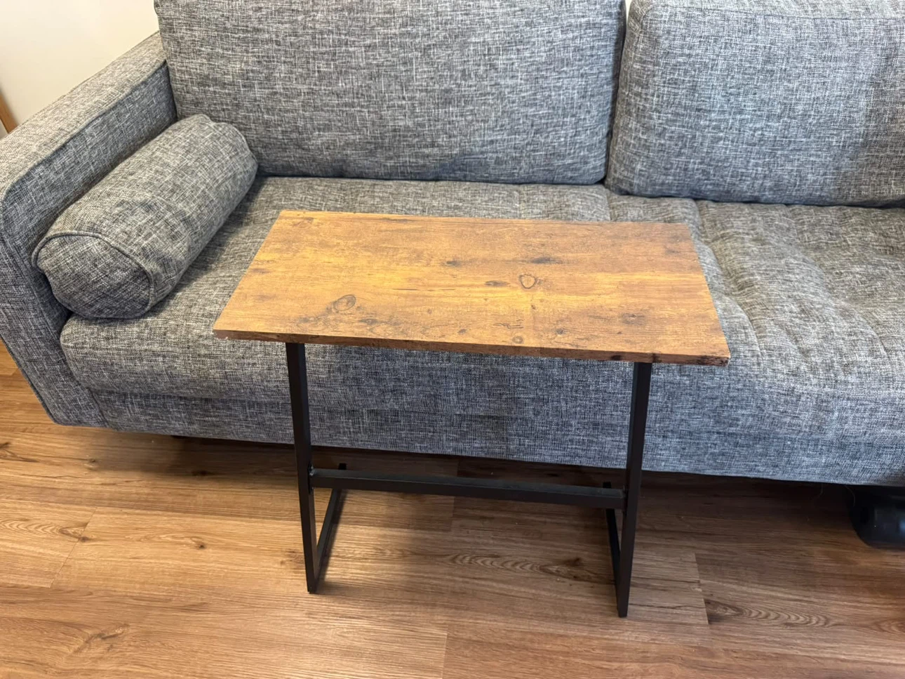 Rustic C-Shaped Side Table - photo 2