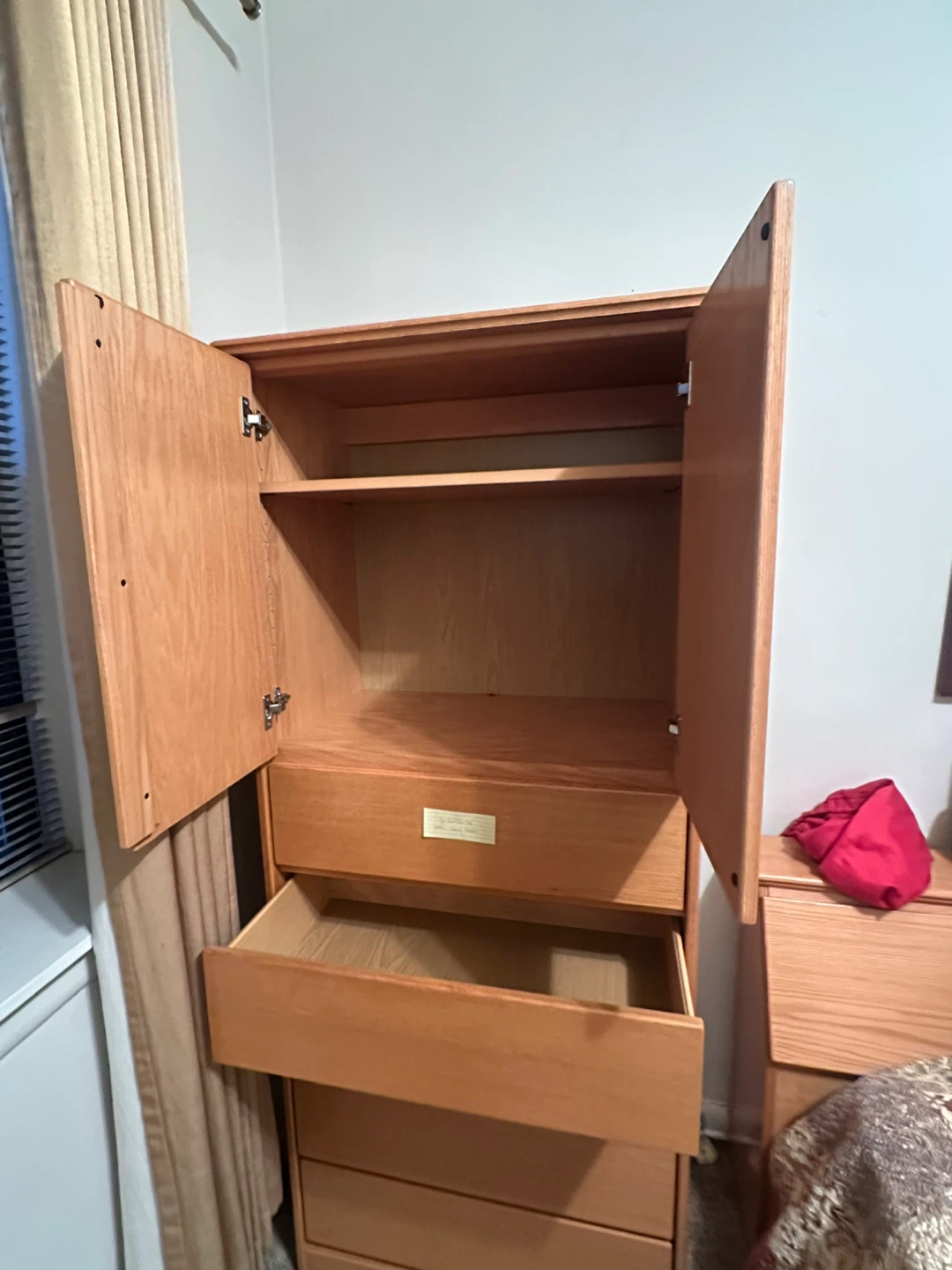 Tall Solid Wooden Dresser and Armoire Combo - photo 2