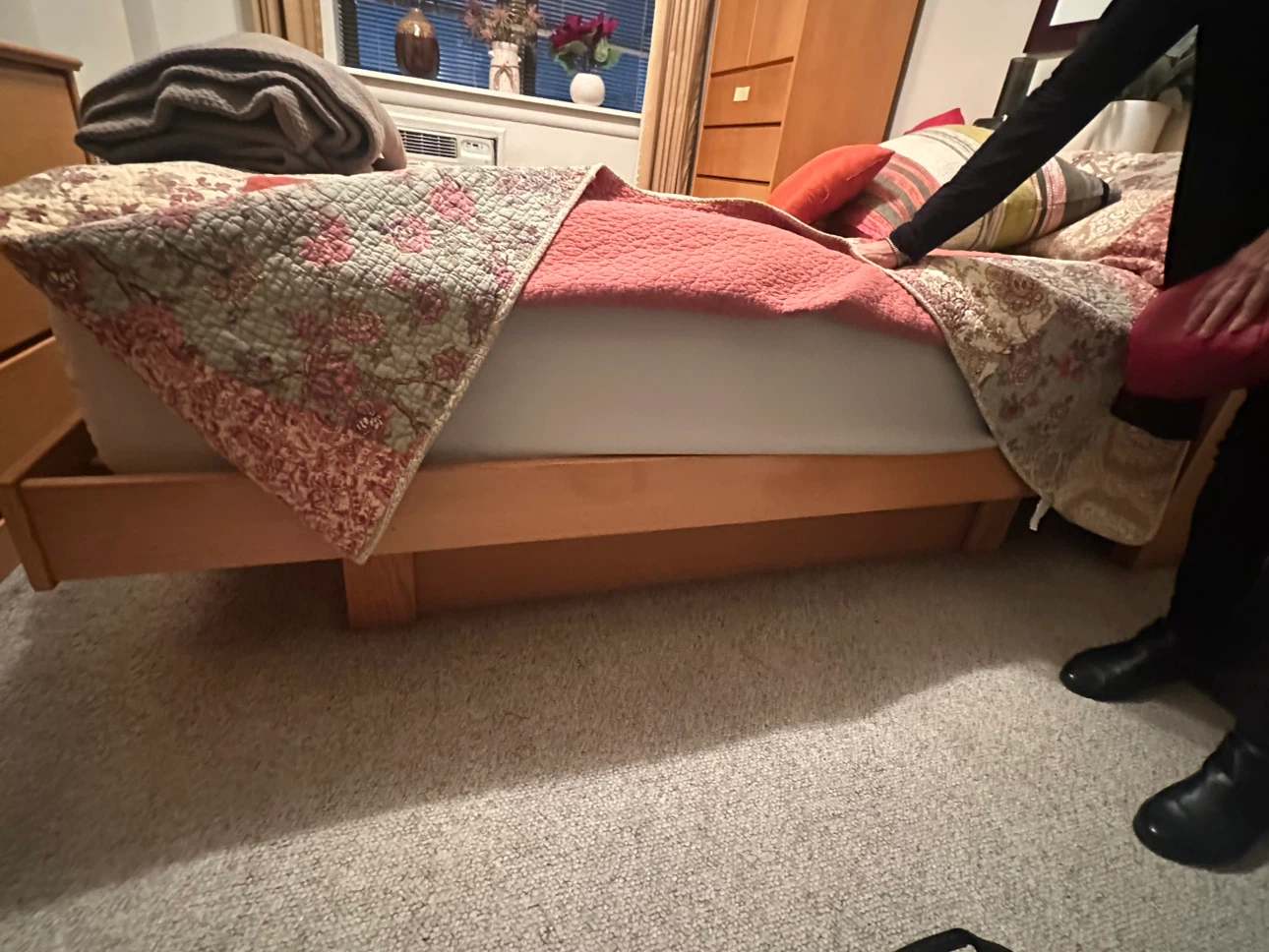 Solid Wooden Size Bed Frame with Headboard - photo 2