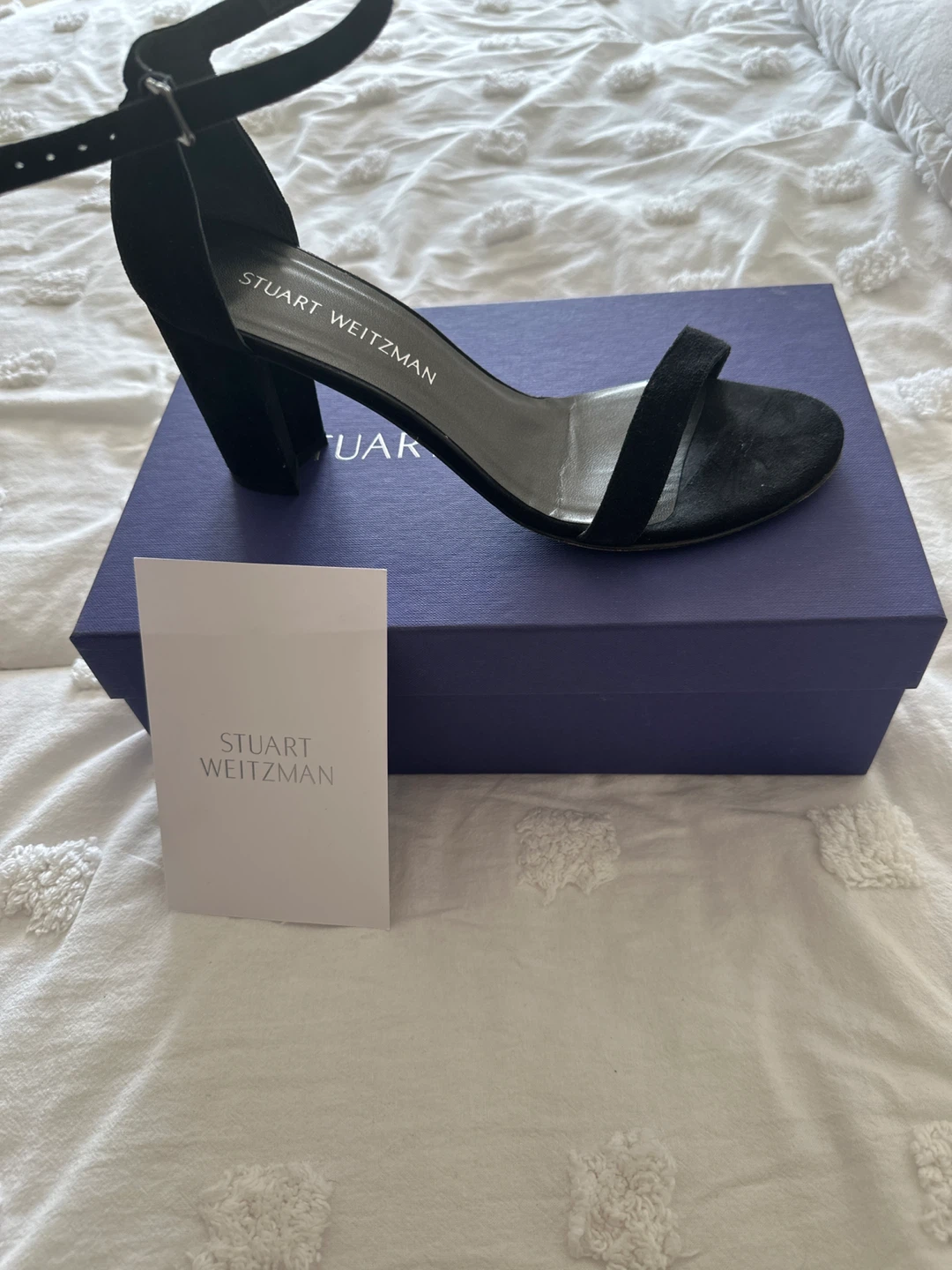 Stuart Weitzman NearlyNude Black Suede Heels