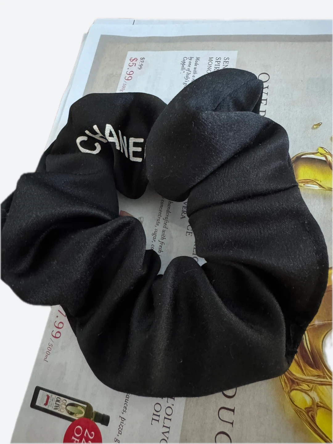 Black Chanel hair scrunchie