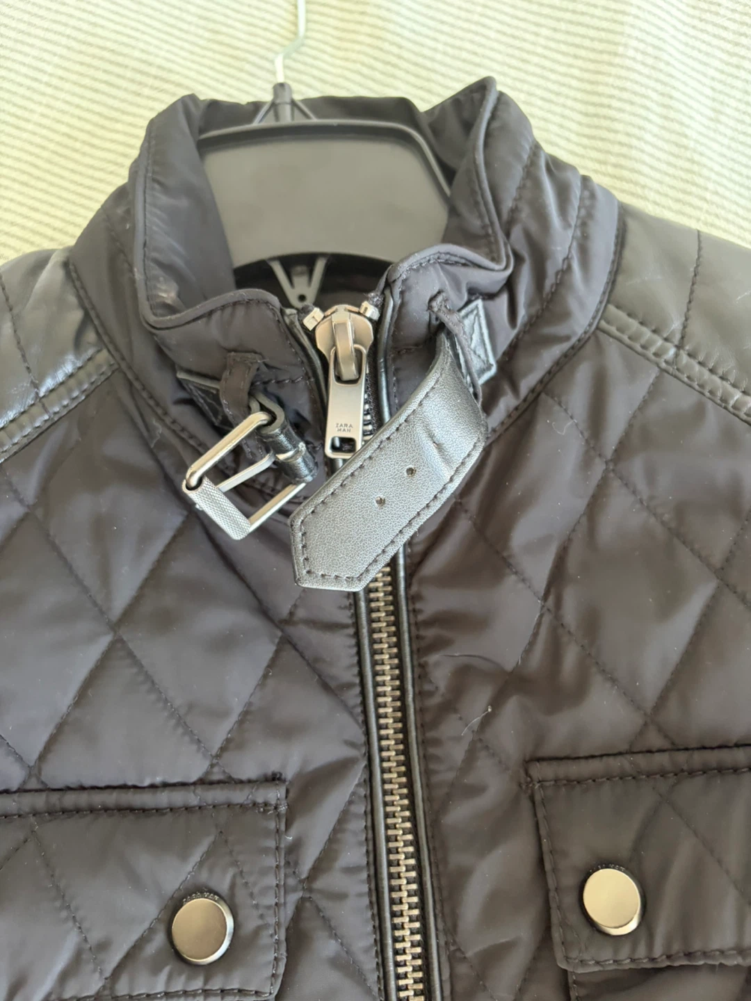 Zara Man Black Quilted Biker Jacket - photo 3