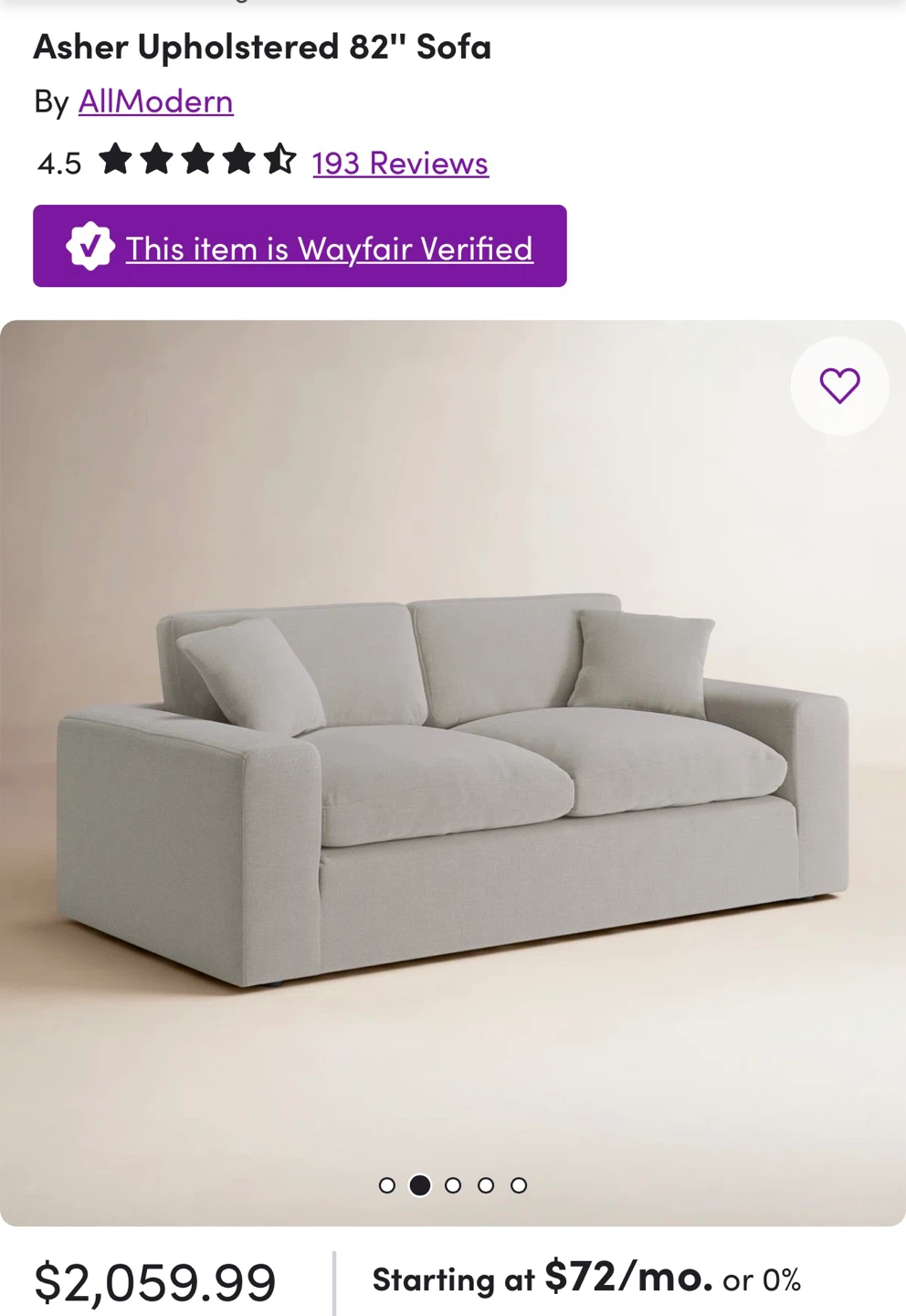 AllModern Asher Upholstered Sofa