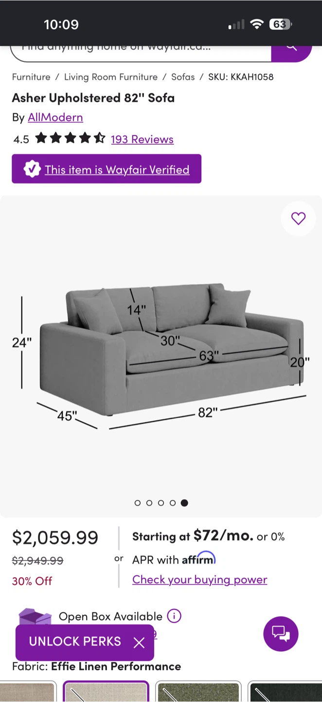 AllModern Asher Upholstered Sofa - photo 2