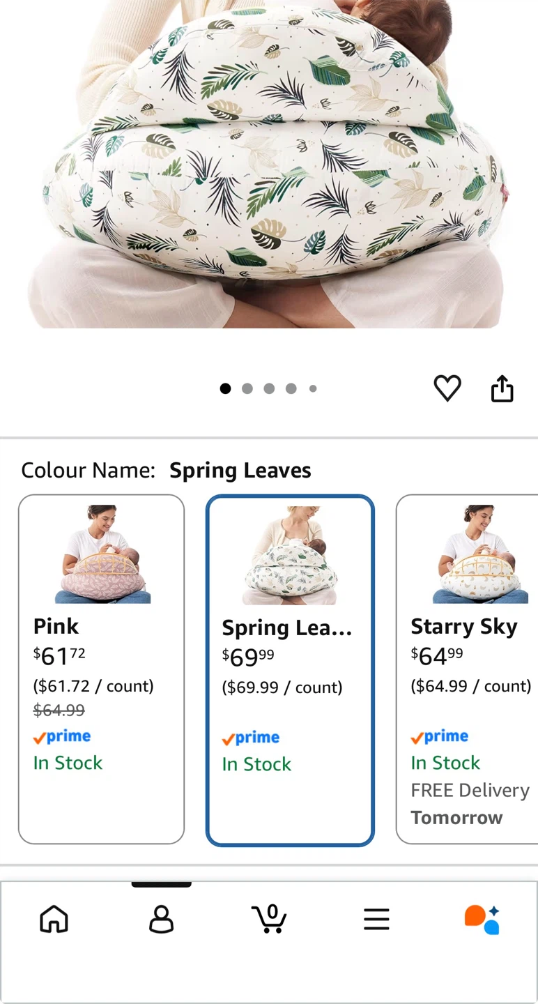 Nursing Pillow - Spring Leaves - photo 2