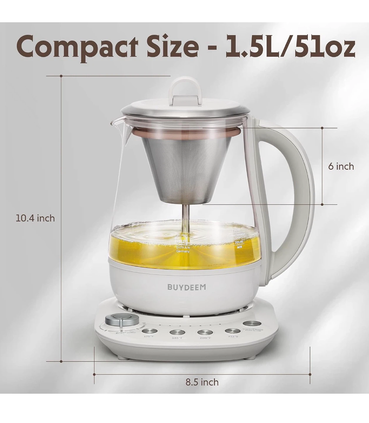 BUYDEEM 1.5L Tea and Coffee Maker - photo 3