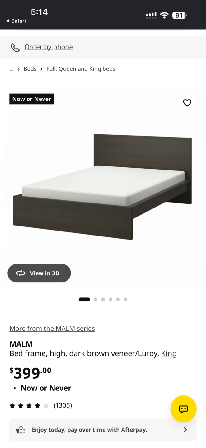 IKEA malm black king bed frame