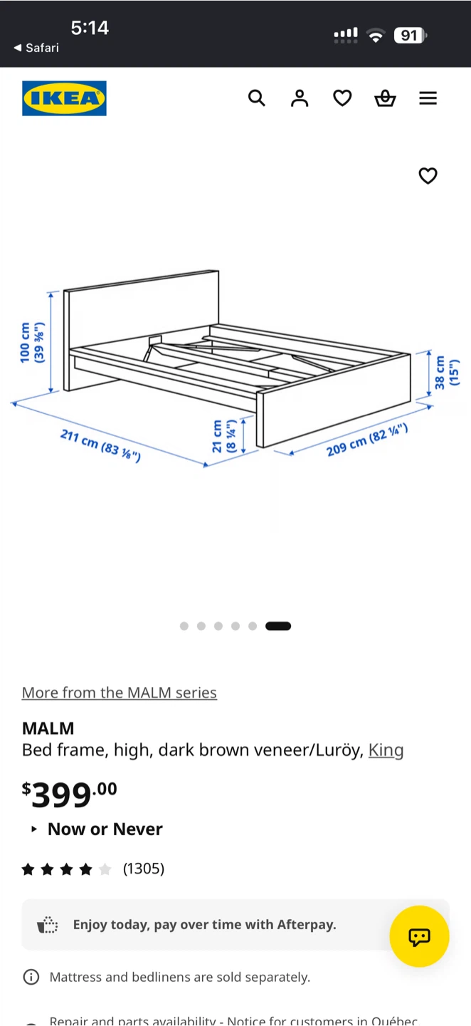 IKEA malm black king bed frame - photo 2