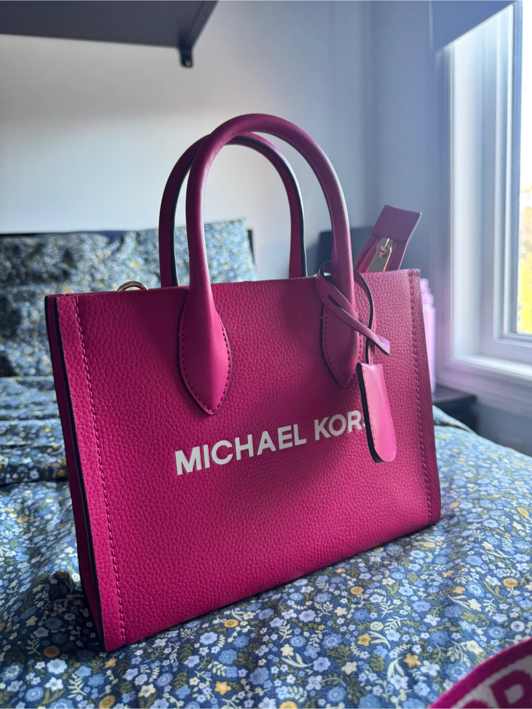Michael Kors Pink Mini Tote and Card Holder Set