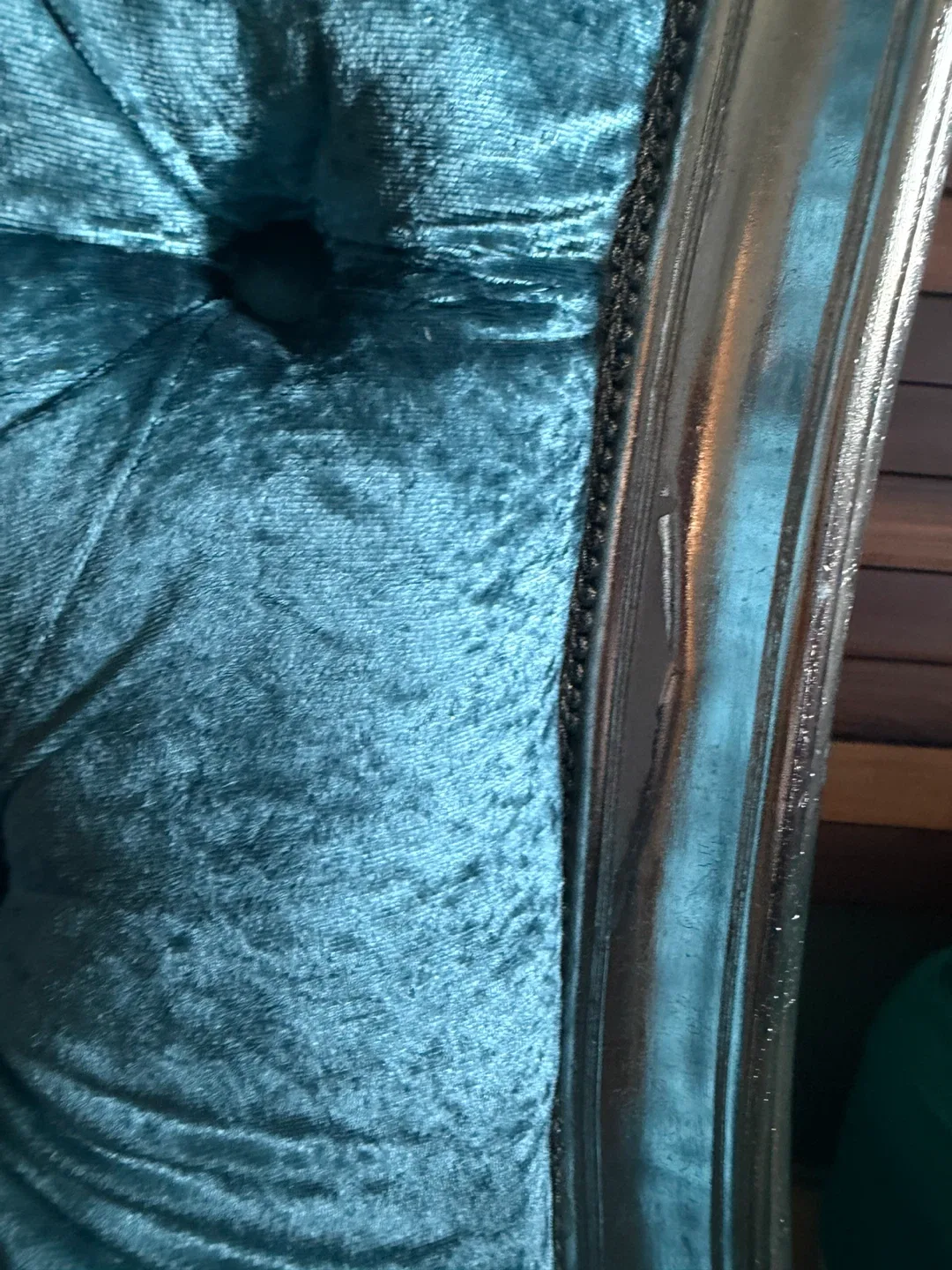 Blue Velvet Throne Chair - photo 4