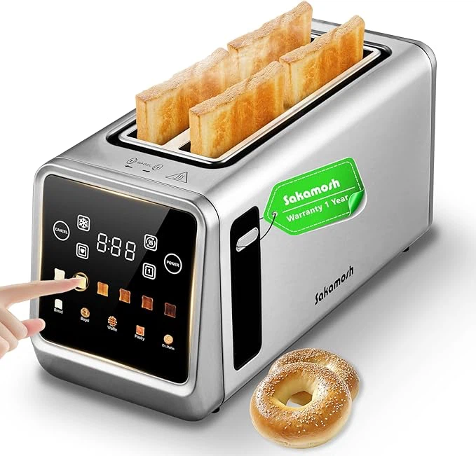 Sakamosh 4-Slice Touch Screen Toaster