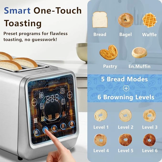 Sakamosh 4-Slice Touch Screen Toaster - photo 2