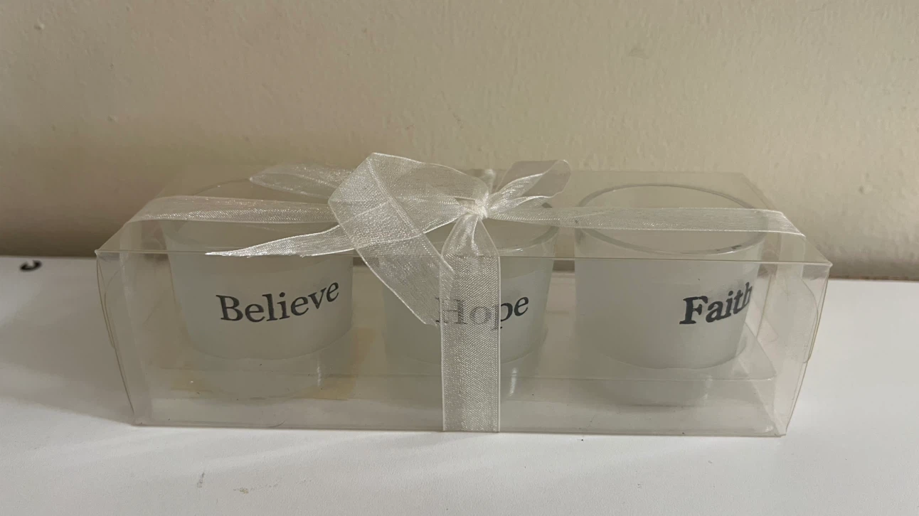 Set of 3 Glass Candle Holders