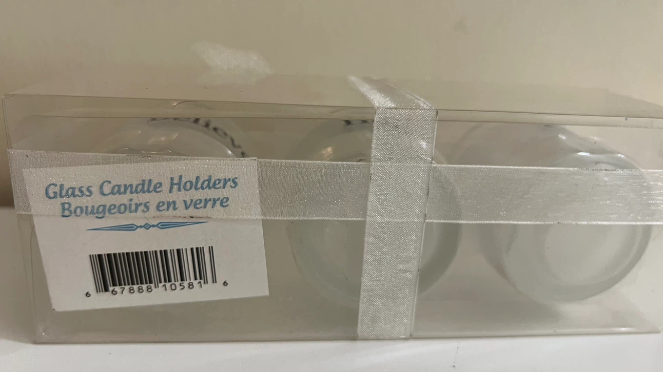 Set of 3 Glass Candle Holders - photo 2