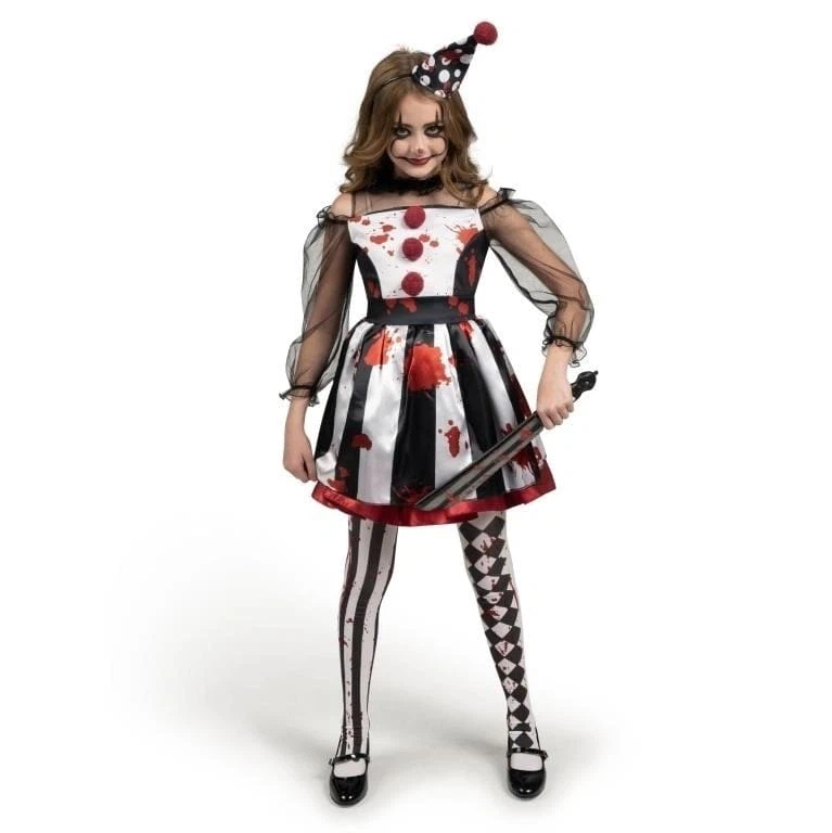 Girls XL Scary Clown Costume