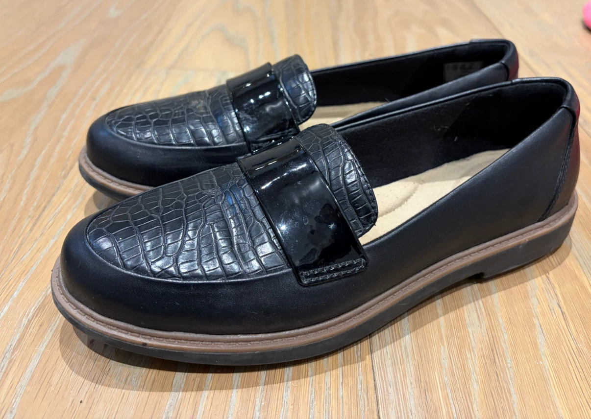 Clarks Black Loafers
