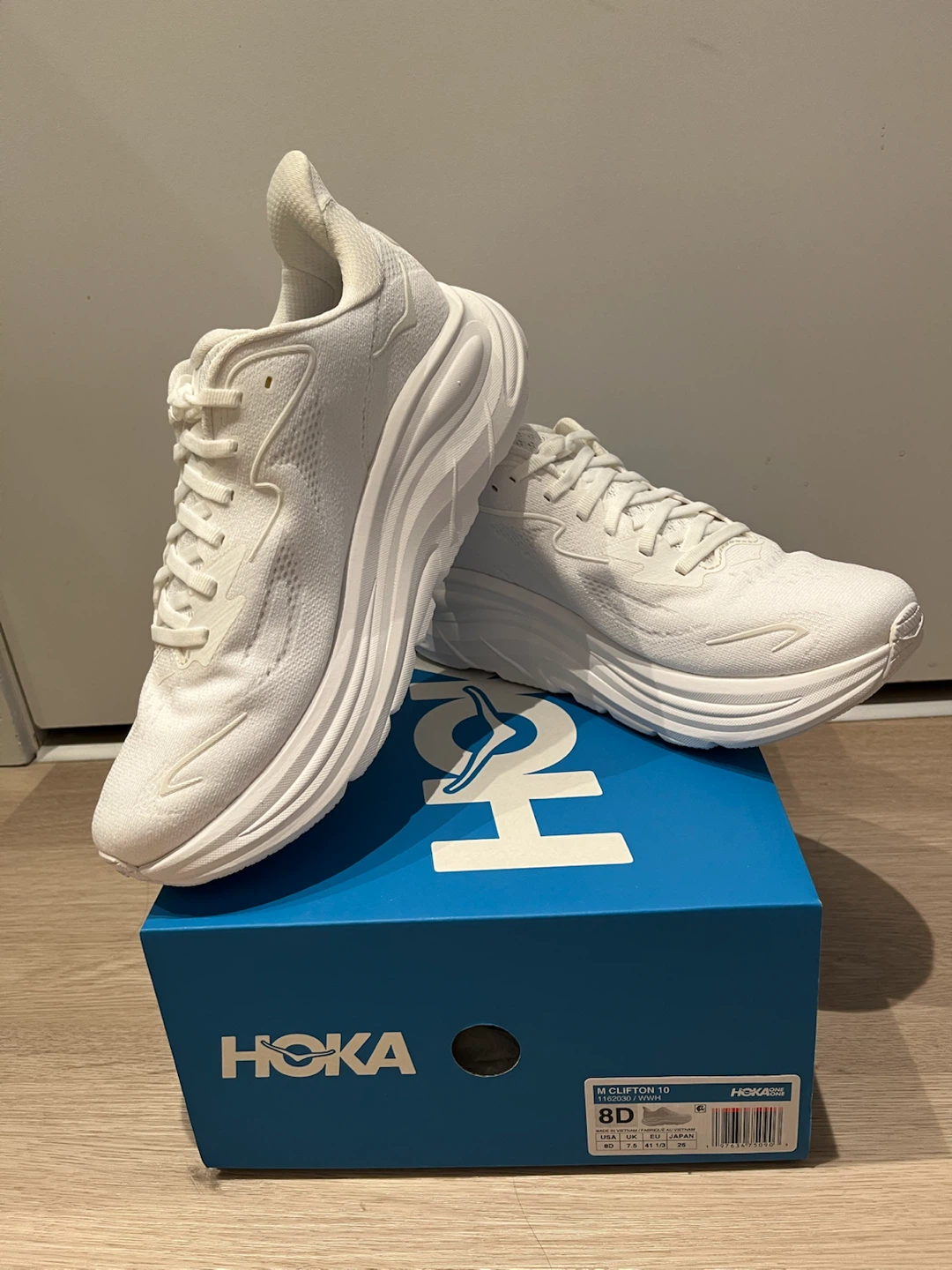 HOKA Clifton 10 White Running Shoes