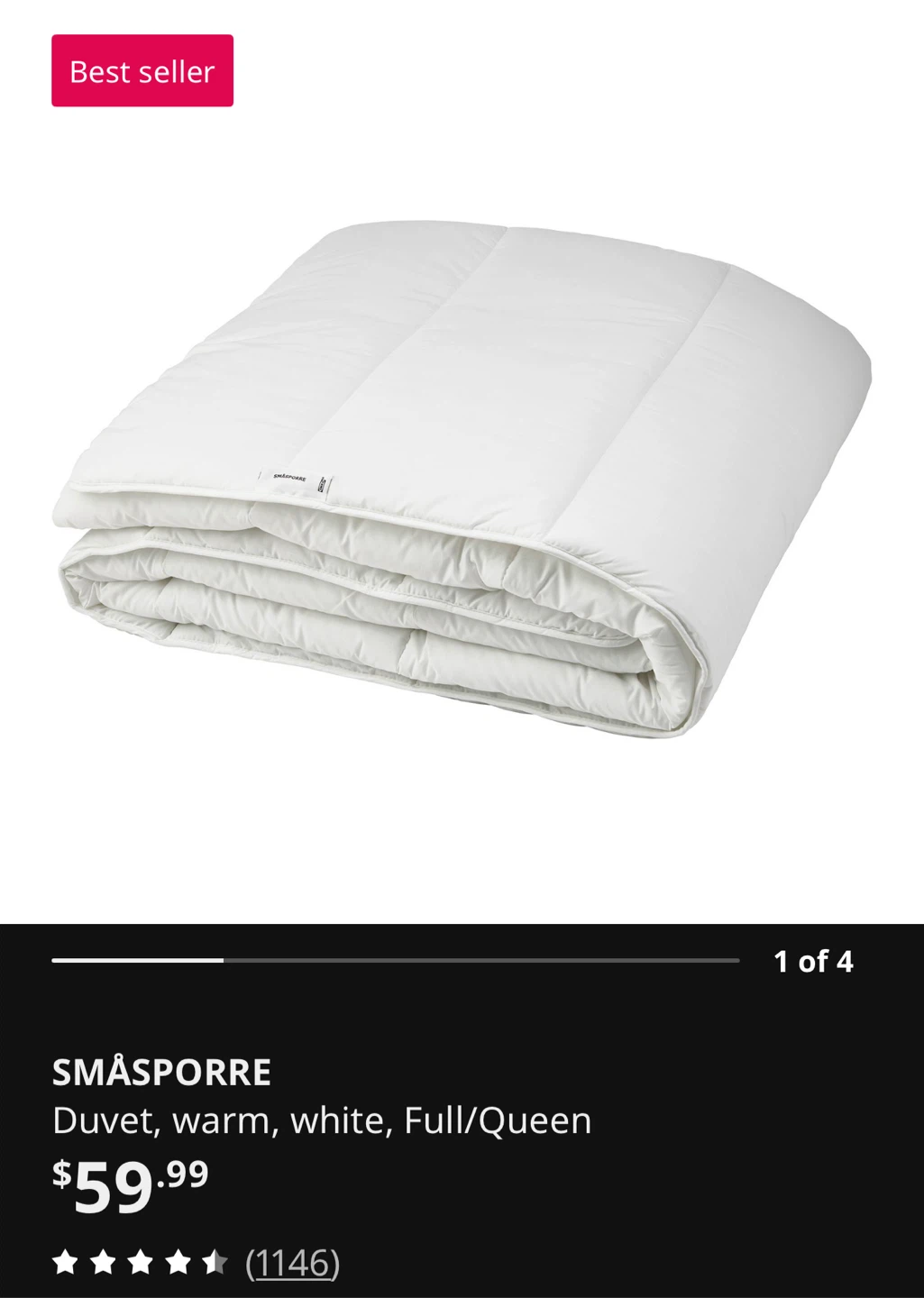 IKEA SMÅSPORRE Queen Duvet / Comforter - Warm