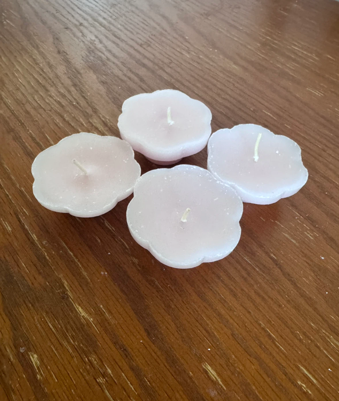 Four Light Pink Flower-Shaped Candles - photo 2
