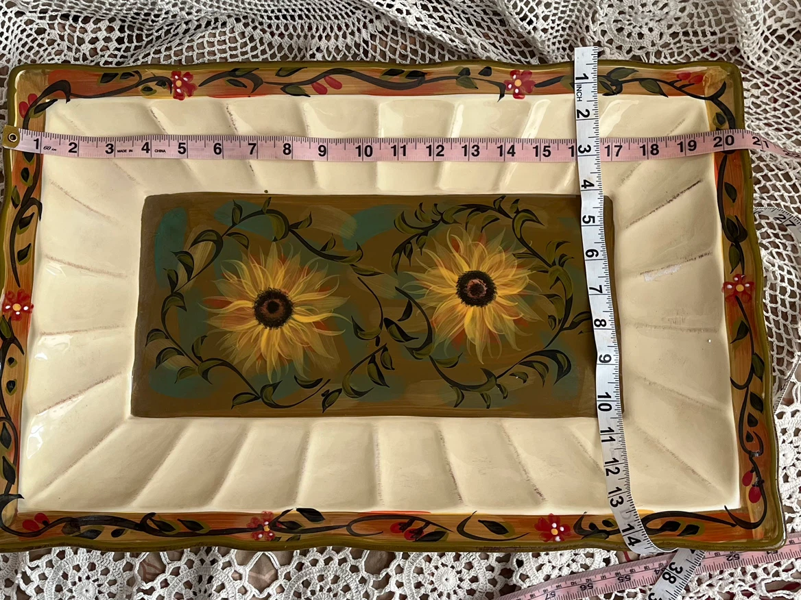 Large Ceramic Sunflower Serving Platter - photo 2