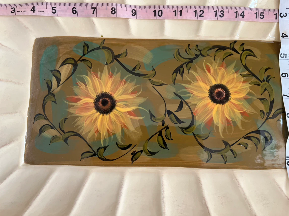 Large Ceramic Sunflower Serving Platter - photo 4