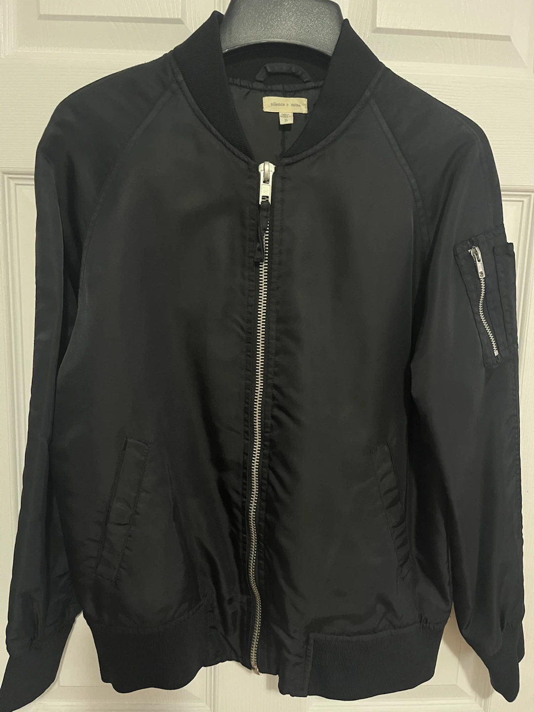 Silence + Noise Black Bomber Jacket