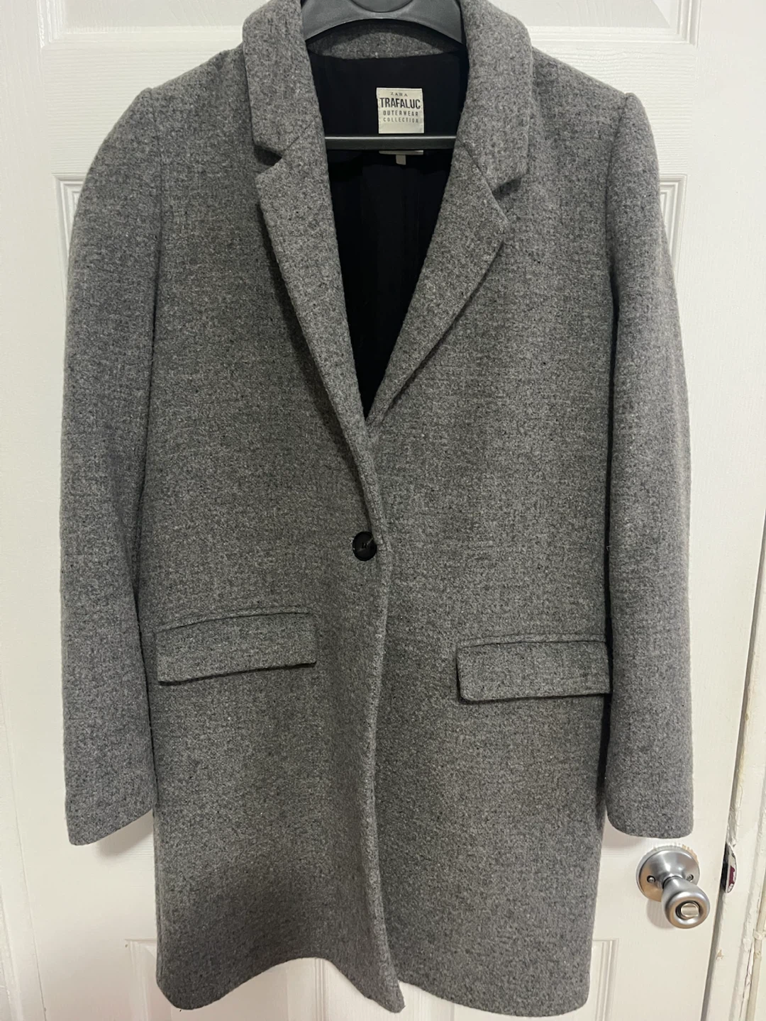 Zara Trafaluc Gray Wool-Blend Coat Size XS