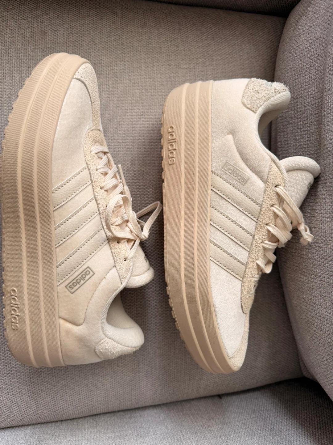 Adidas Platform Sneakers Beige Size 9 - photo 3