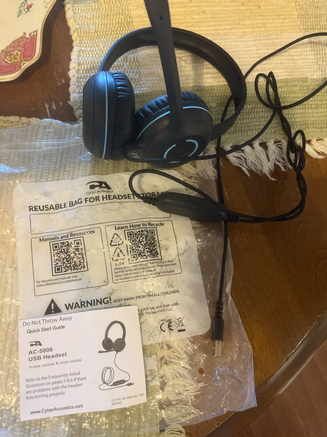 Cyber Acoustics AC-5008 USB Headset