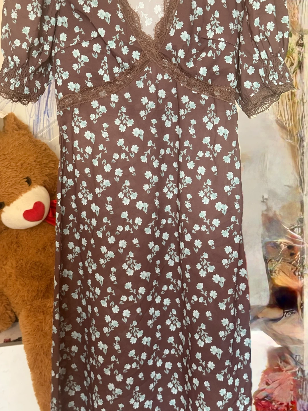 Brown Floral Print dress - photo 2