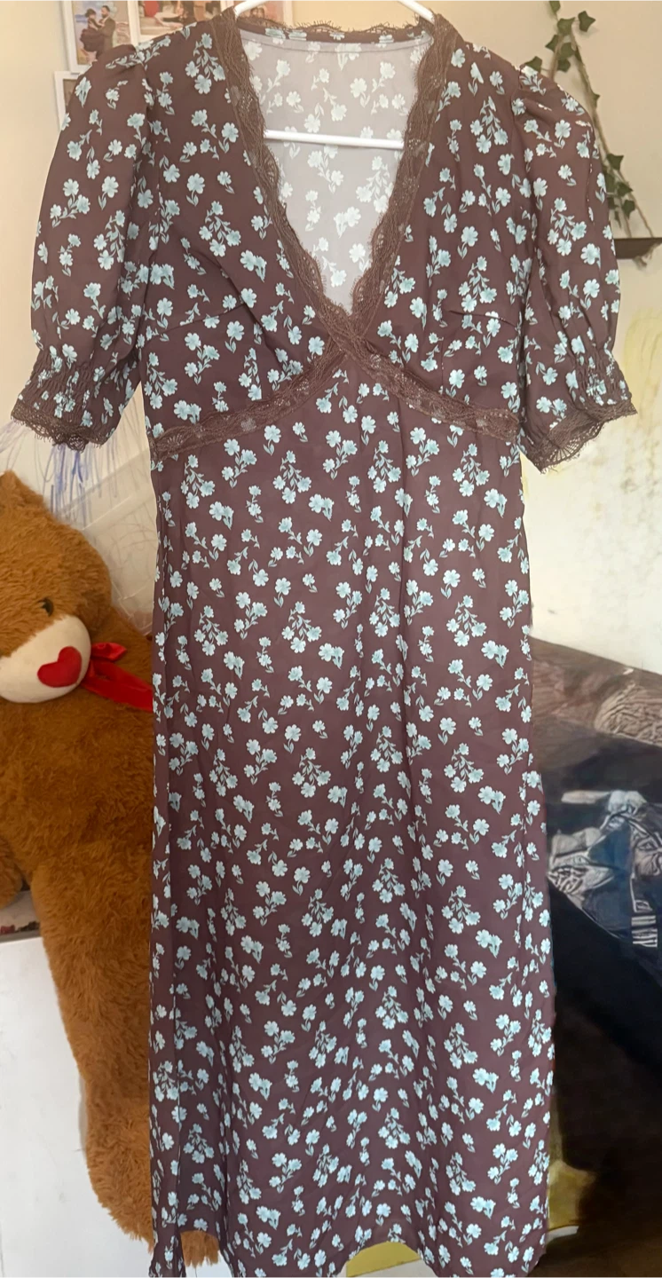 Brown Floral Print dress - photo 3