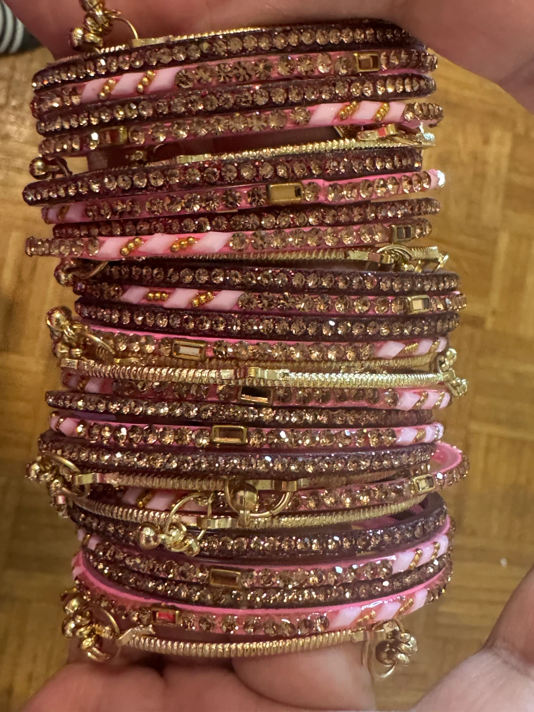 Pink and Gold KASHMIRI Bangle Set - photo 3