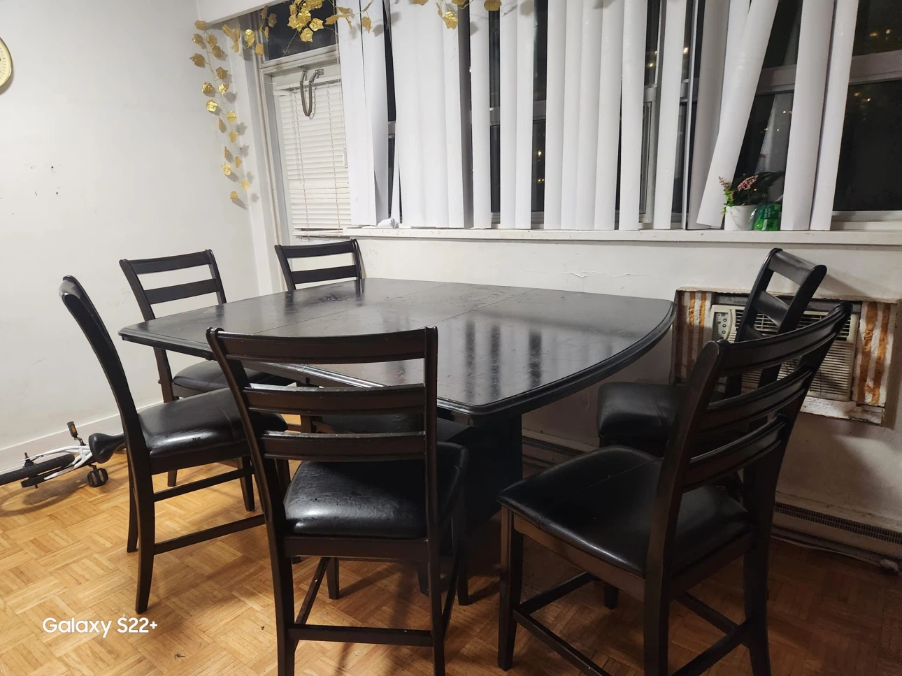 Black Dining Table with 4 Chairs
