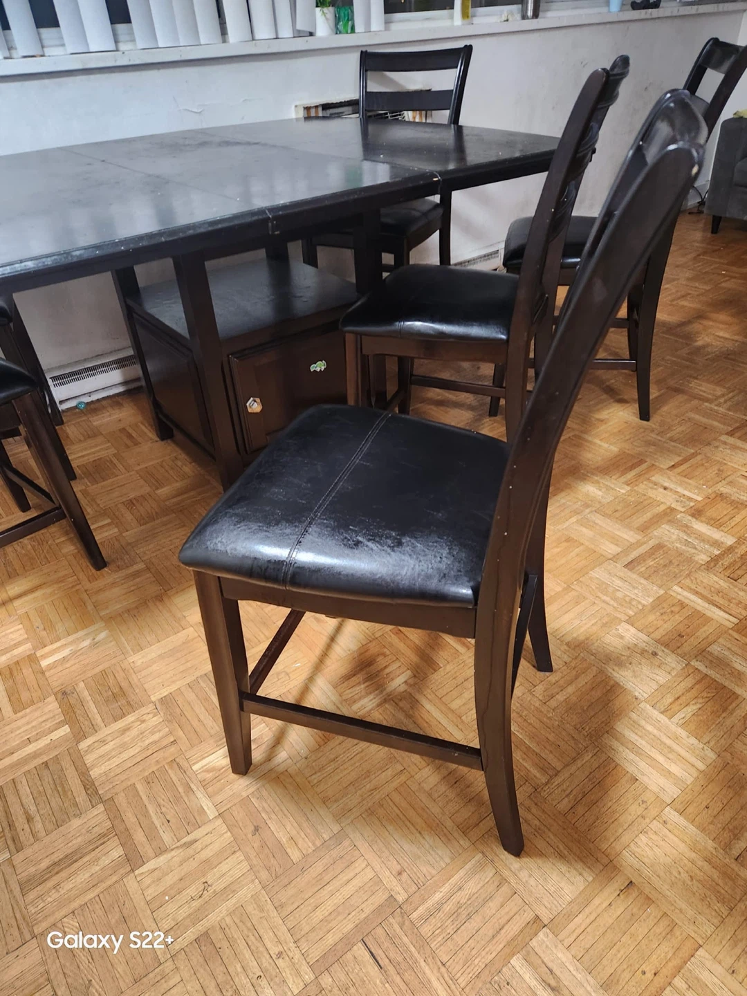 Black Dining Table with 4 Chairs - photo 2