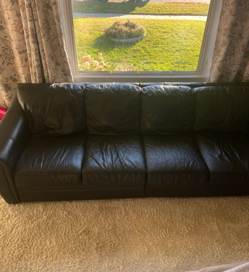 Dark BrownLeather Sofa—9 feet