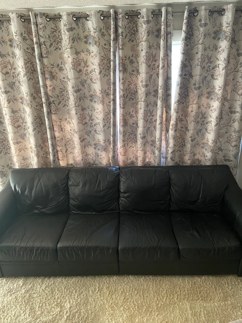 Dark BrownLeather Sofa—9 feet - photo 2